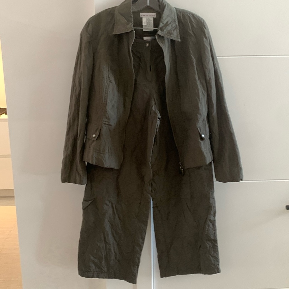 Apriori Metallic Army Green Jacket and matching pants